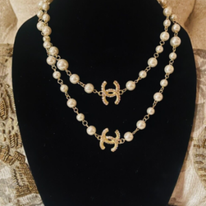 CC 18K Gold Plated Costume Designer Pendants Necklaces Crystal Pearl