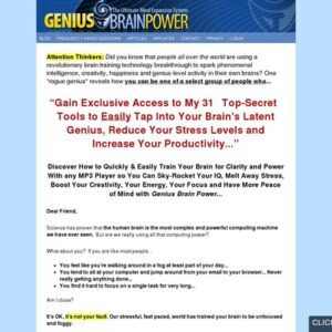 Genius Brain Power MP3 Audio Package