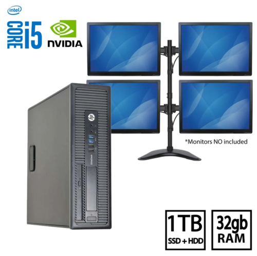 HP TRADING COMPUTER i5 NVIDIA 4k 4M 32GB RAM 1TB SSD+HDD WIN11 PRO CLEARANCE