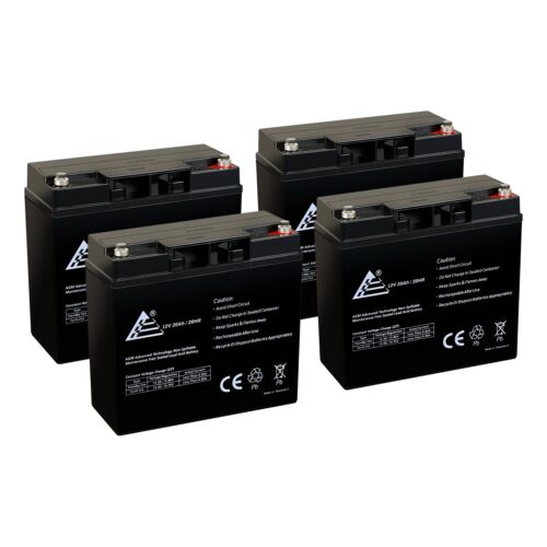 4 Pack 12V 20Ah Baoshi 6-DZM-20 6DZM20 Sealed Lead-Acid Batteries for Scooter Bike Upgrade Replacement