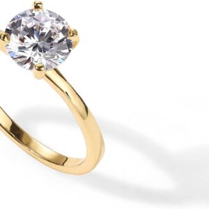 18K Sterling Silver Moissanite Solitaire Engagement Ring with 1.5 CT Round Cut Center Stone for Women