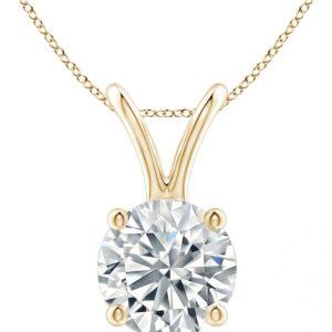 IGI-Certified 0.25-1.00 Carat Lab-Grown Round Brilliant Solitaire Pendant Necklace in 14k Yellow, White, or Rose/Pink Gold with 18" Chain