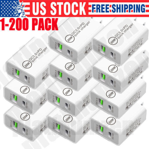 Iphone 13 12 11 20W Fast Charger Block USB Type C Wall Power Adapter Lot