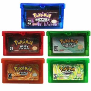 Pokemon Game Cards: Ruby, Sapphire, Emerald, Fire Red, and Leaf Green for Game Boy and GBA