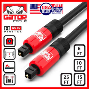 Toslink Optical Cable Digital Audio Fiber Optic SPDIF Cord Wire Dolby DTS
