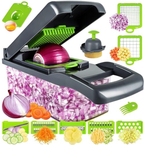 Ultimate 14-In-1 Multi-Functional Vegetable Fruit Chopper Cutter, Food Onion Veggie Dicer and Slicer Kitchen Tool