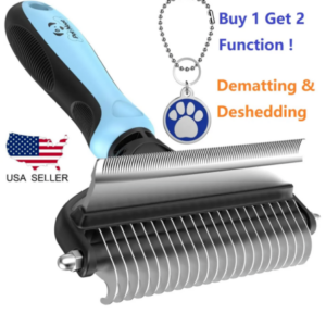2Side Dog Brush for Pet Grooming: Effective Dematting and Shedding Comb for Cat Hair and Undercoat Rake