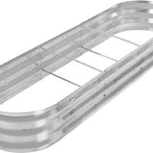 Gadi Galvanized Metal Raised Garden Bed Kit for Vegetables and Flowers, Easy DIY and Cleaning, Durable, Rot-Resistant, Silver