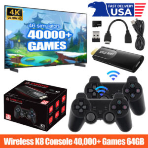 64GB 40000+ Video Games 4K HDMI TV Game Stick Console Wireless Gamepad