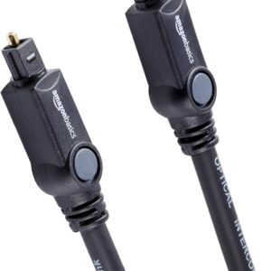 Amazon Basics 3.3 Foot Gold-Plated Digital Optical Audio Cable for Sound Bar, Home Theater, and Audio Systems