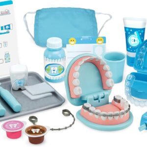 Melissa & Doug Super Smile Dentist Kit with 25 Pieces Toy Dental Accessories for Kids Ages 3+