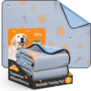 Washable Reusable Dog Pads with Cute Pattern, Super Absorbent Non-Slip Waterproof Mats for Floor, Whelping Box, Crate, Sofa, Car Seat, 18"x24"