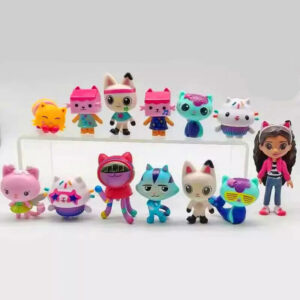 PVC 13-Piece Set Gabby Dollhouse Figure Toy Mercat Cartoon Stuffed Animals Smiling