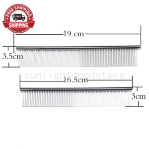 Stainless Steel Pet Comb with Rounded Ends for Grooming, 2-Pack Metal Dog Combs