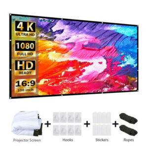 Vankyo 100" Extra Thick HD 16:9 Foldable 4K Home Movie Theater Projector Screen