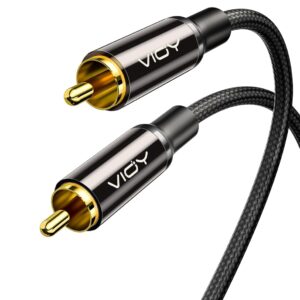 VIOY Gold-Plated Braided Coaxial Digital Audio Cable 3.3ft RCA Male to Male for Home Theater HDTV Amplifier Speaker Soundbar Subwoofer 5.1 SPDIF Stereo Audio
