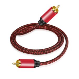 3ft Tiierzon Digital Coaxial Audio Cable RCA Male to RCA Male Subwoofer Cable for Home Theater HDTV Hi-Fi Systems