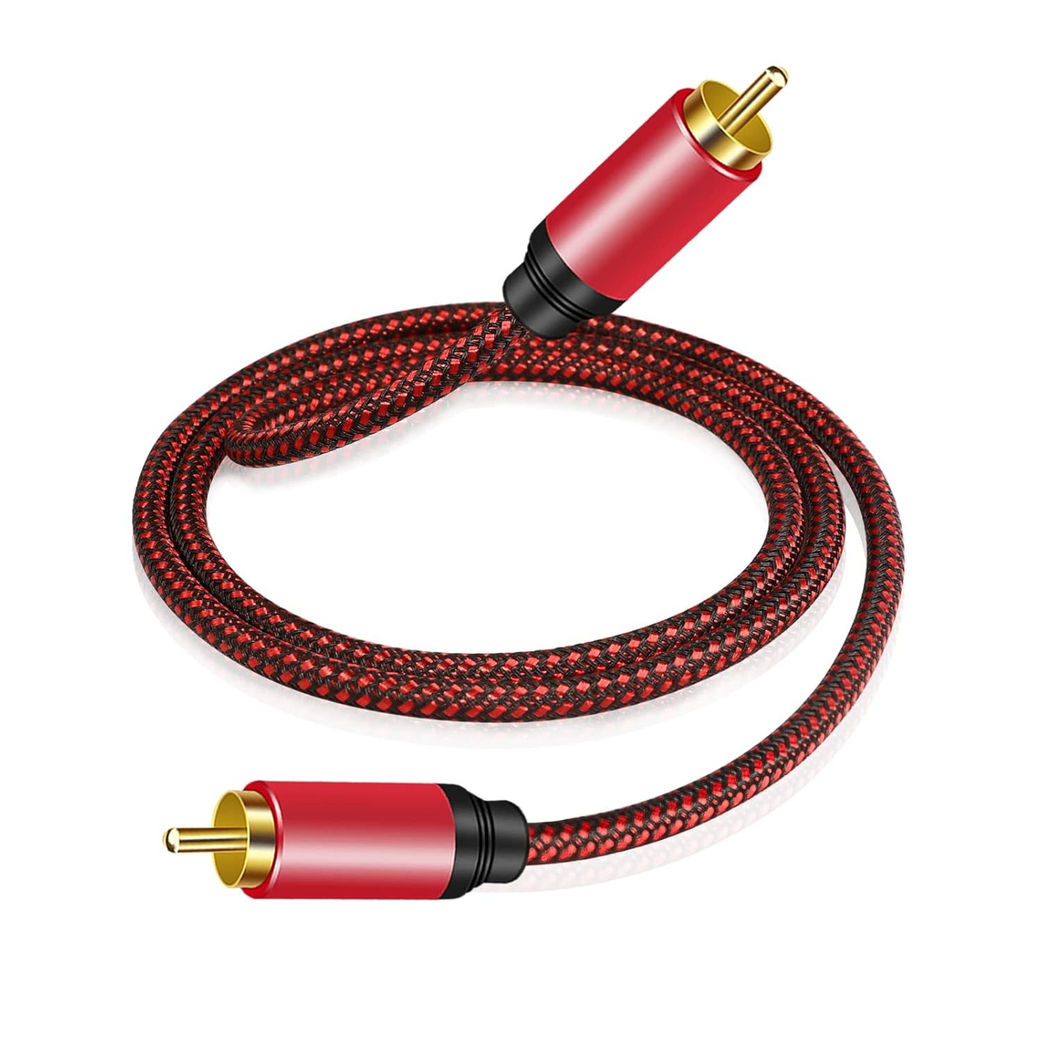 3ft Tiierzon Digital Coaxial Audio Cable RCA Male to RCA Male Subwoofer Cable for Home Theater HDTV Hi-Fi Systems