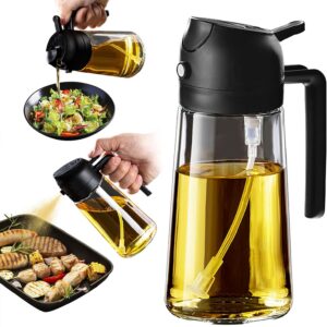 TrendPlain 16oz 470ml Glass Olive Oil Sprayer Dispenser for Cooking Air Fryer Salad BBQ Kitchen Gadgets