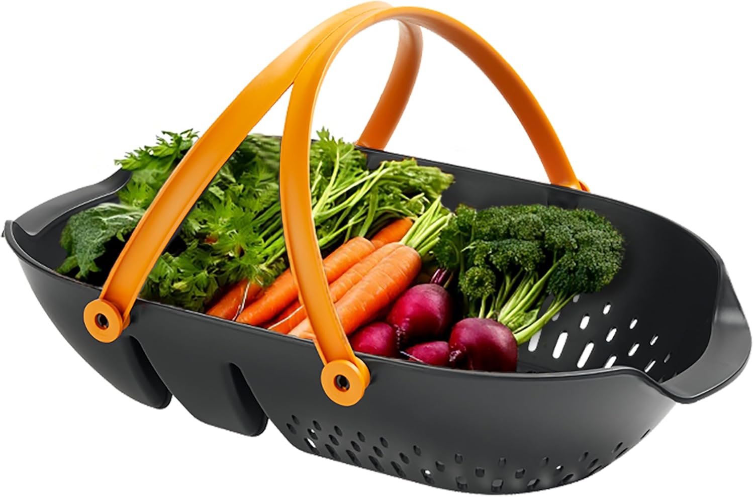 Fiskars Garden Harvest Basket Container with Tool Caddy and Collander for Vegetables and Fruits Gardening Accessories