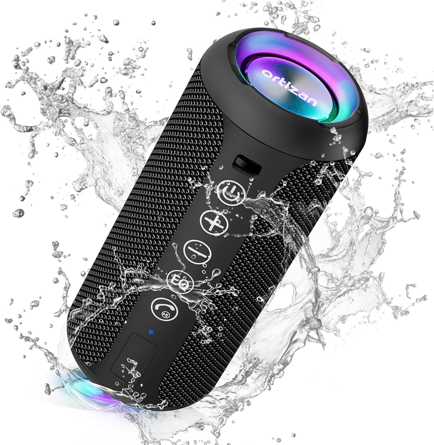 IPX7 Waterproof Bluetooth Speaker 24W Stereo Sound Portable Wireless Speaker with Deep Bass LED Lights Long Battery Life Bluetooth 5.3 for Home Outdoor Party Beach