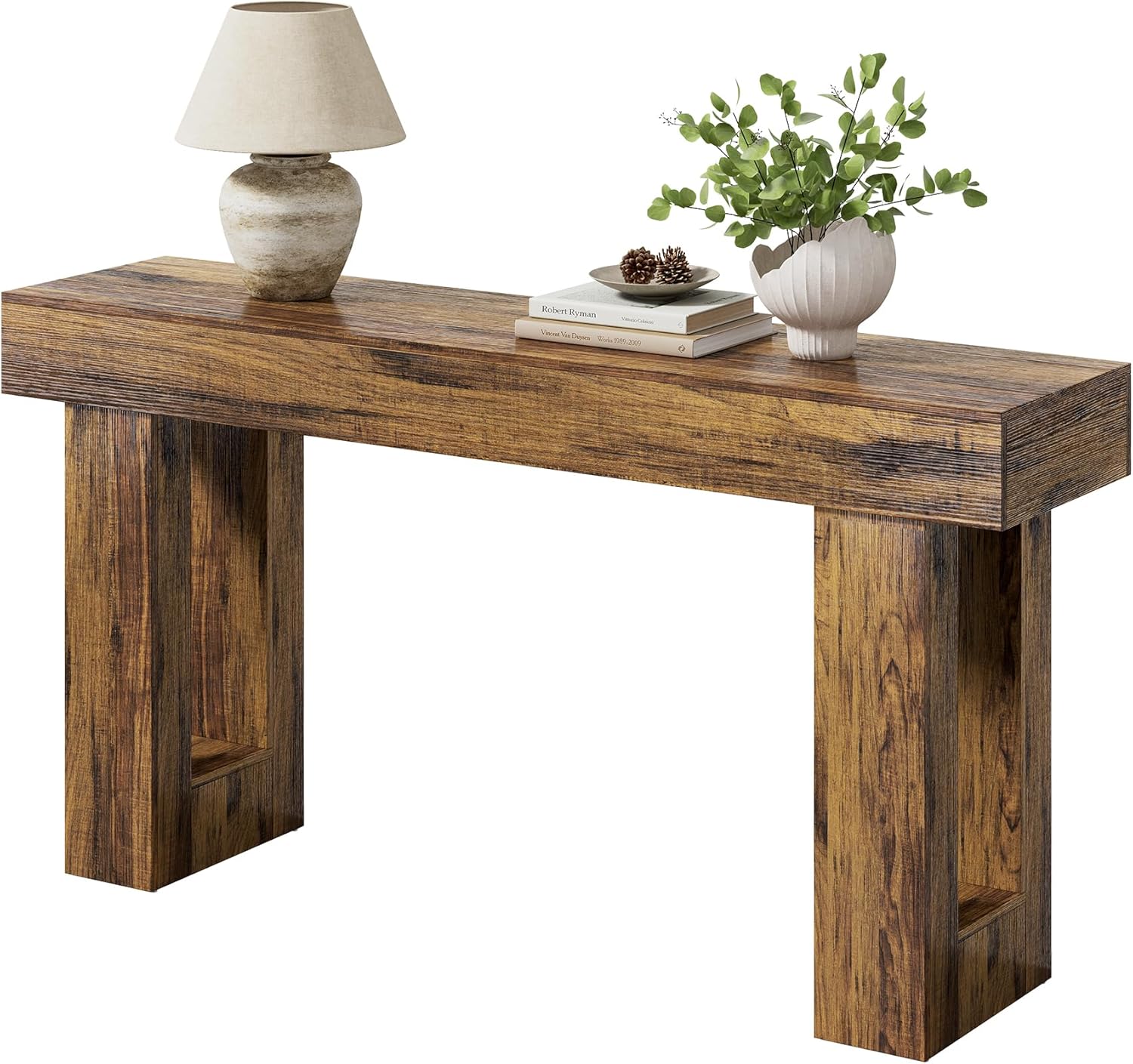 Rustic Brown Industrial Console Sofa Tables for Living Room Entryway Hallway Foyer Behind Couch