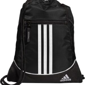 Black Lightweight Small Gym Bag Drawstring Backpack Sackpack for Women and Men