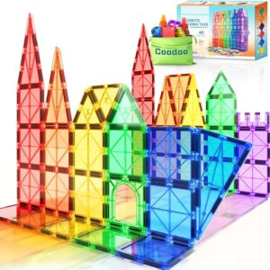 Magnetic Tiles Kids Toys STEM Magnet Toy for Toddler Magnetic Blocks Building Preschool Learning Sensory Montessori Toys for 3+ Year Old Boys and Girls