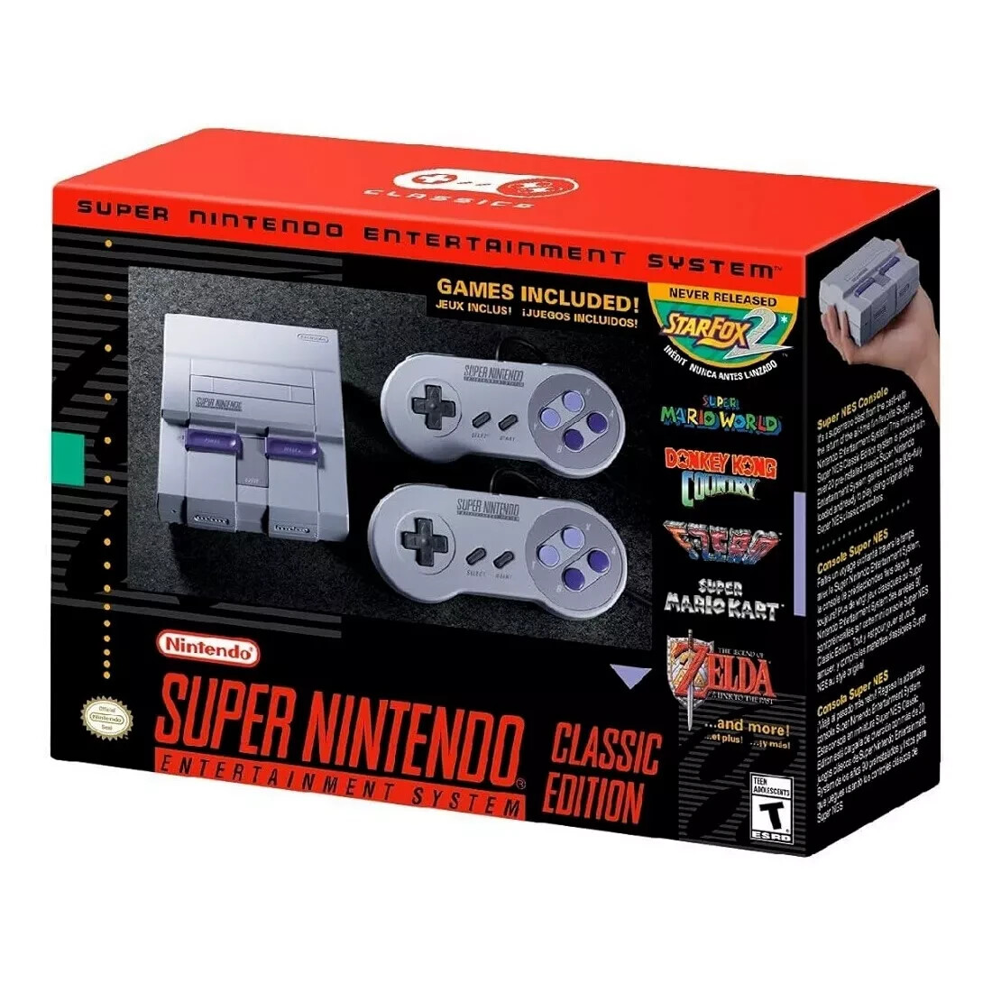 Brand New 16-Bit Super Nintendo Mini SNES Console with 21 Built-In Games