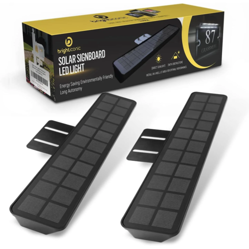 Solar Powered Real Estate Advertising Sign Lights BICSSL-01 BLK 2 Pack