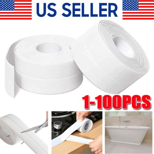 10.5FT PVC Self Adhesive Caulk Sealing Strip Tape For Kitchen Wall Sink Toilet