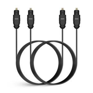 24K Gold-Plated Digital Optical Audio Cable 6ft for Home Theater Sound Bar TV PS4 Xbox PlayStation