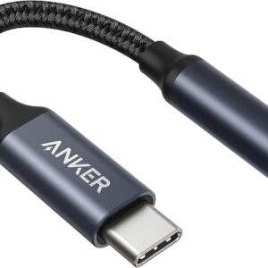 Anker USB C to 3.5mm Audio Adapter Male to Female Nylon Cable for Samsung S20/S20+/S20 Ultra Pixel 4/+ 4XL Type C Devices