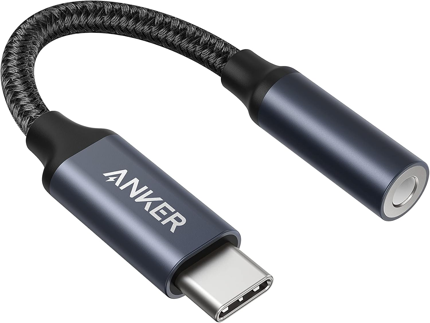 Anker USB C to 3.5mm Audio Adapter Male to Female Nylon Cable for Samsung S20/S20+/S20 Ultra Pixel 4/+ 4XL Type C Devices