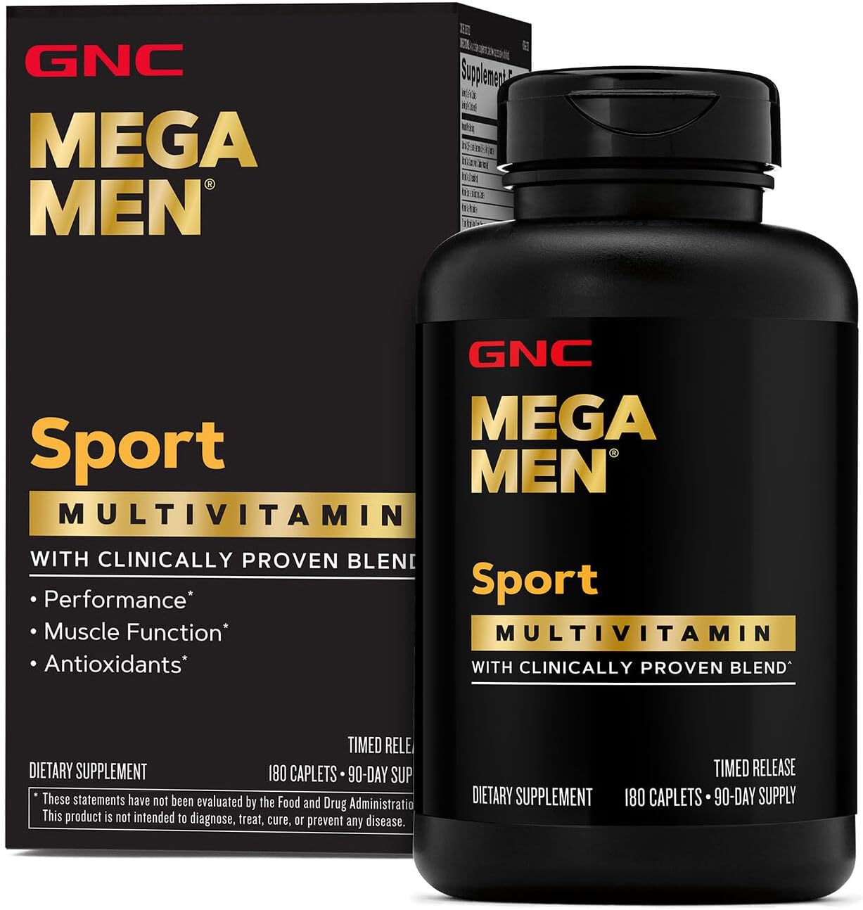 Mega Men Sport Multivitamin Caplets for Athletic Performance and Muscle Function with Antioxidants B Vitamins and Timed Release Energy Production