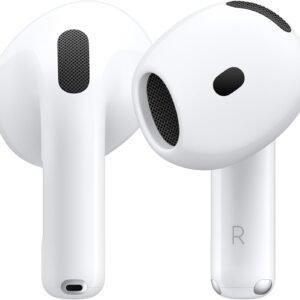 Apple AirPods 4 Wireless Earbuds Bluetooth Headphones with Personalized Spatial Audio Sweat Water Resistance and Long Battery Life