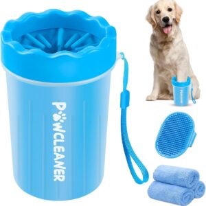 Dog Paw Cleaner Paw Washer for Small Medium Large Breed Dogs Cats with Absorbent Towels