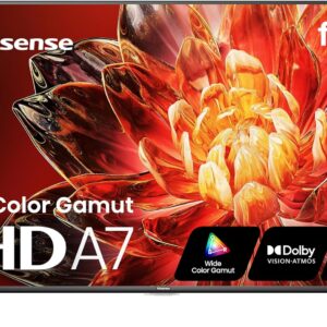 Hisense 65" 4K UHD Smart Fire TV A7 Series 65A7NF 2025 Model with Alexa Voice Remote Wide Color Gamut HDR10+ Dolby Vision Dolby Atmos Game Mode ALLM Live TV Streaming