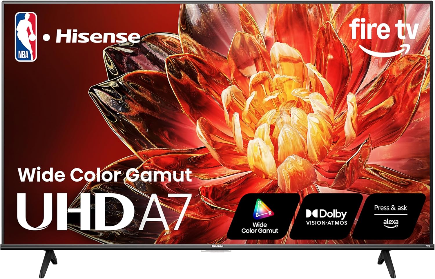 Hisense 65" 4K UHD Smart Fire TV A7 Series 65A7NF 2025 Model with Alexa Voice Remote Wide Color Gamut HDR10+ Dolby Vision Dolby Atmos Game Mode ALLM Live TV Streaming