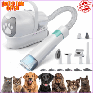 Pet Grooming Vacuum Kit for Dogs and Cats, Uproot Cleaner Pro, 7-in-1 Pet Hair Remover Kit
