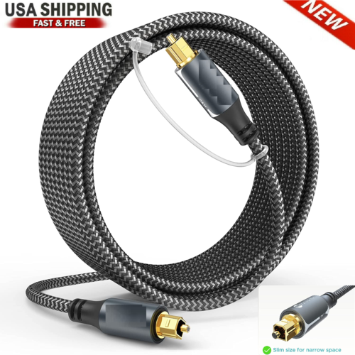 Toslink Optical Cable Digital Audio Fiber Optic SPDIF Cord Dolby DTS