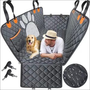 Waterproof Dog Seat Cover Hammock with Pet Seatbelt for Car Truck