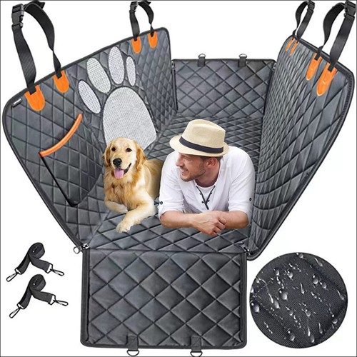 Waterproof Dog Seat Cover Hammock with Pet Seatbelt for Car Truck