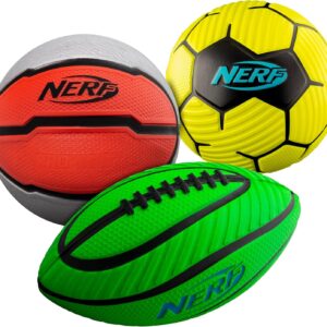 Nerf Mini Foam Sports Ball Set Foam Football Soccer Ball Basketball Soft Foam Sports Set for Kids