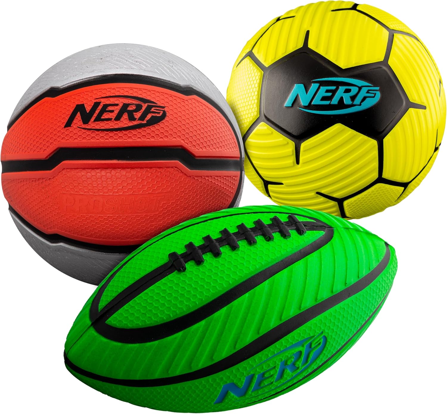 Nerf Mini Foam Sports Ball Set Foam Football Soccer Ball Basketball Soft Foam Sports Set for Kids