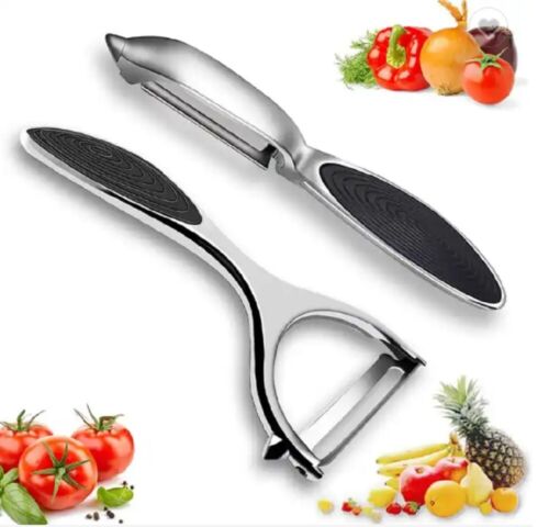 Stainless Steel Vegetable Fruit Peeler 2-Pack Non-Slip Handle Potato Peeler