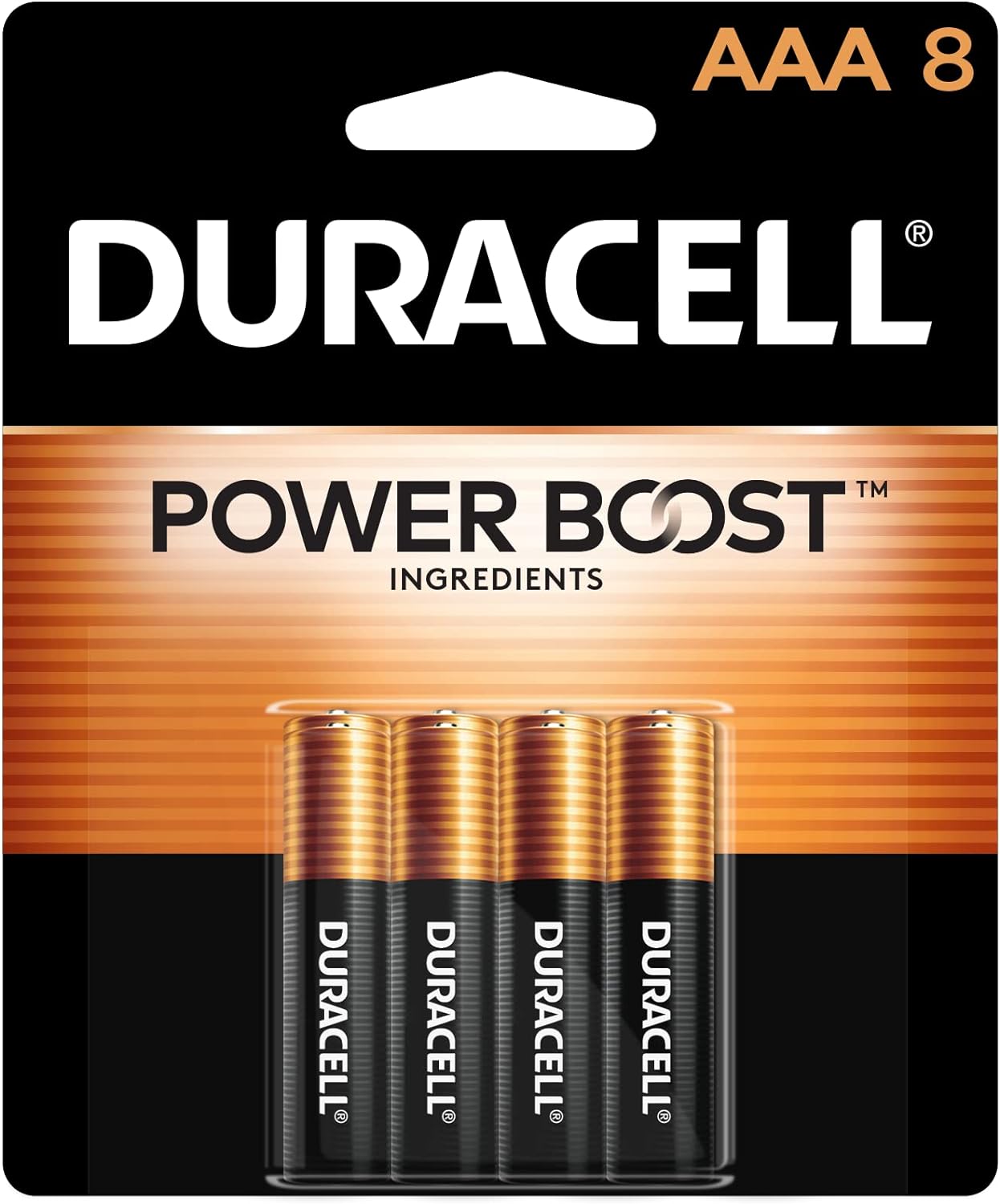Duracell Coppertop AAA Batteries 8 Count Pack Alkaline Triple A Battery with Power Boost and Long-Lasting Power