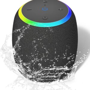Portable Wireless Bluetooth 5.3 Speaker 15W IPX6 Waterproof LED Lights AUX TF USB Dual TWS Pairing 12H Playtime Small Bluetooth Speakers