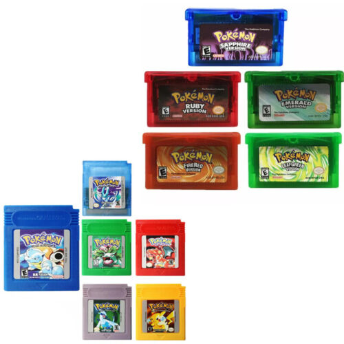 Nintendo 3DS GBA Pokémon HeartGold SoulSilver Crystal Emerald Game Cards