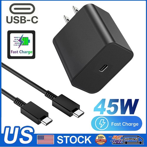 45W Type-C Super Fast Wall Charger with 6ft Cable for Samsung Galaxy S21 S22 S23